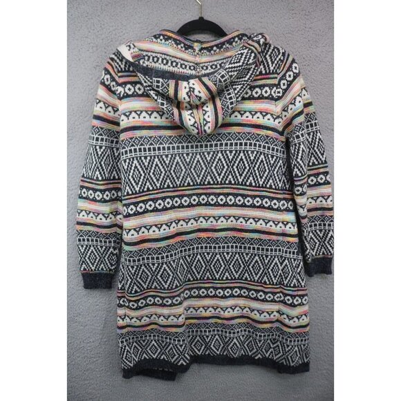 Monteau LA Aztec Long Hooded Open Cardigan-Size Small-Pockets - Picture 8 of 10
